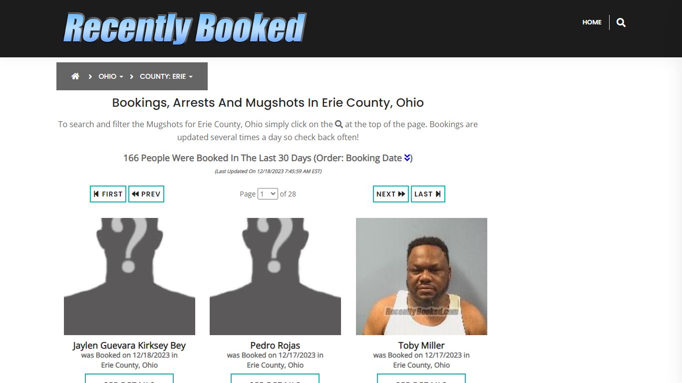 Recent bookings, Arrests, Mugshots in Erie County, Ohio - Recently Booked