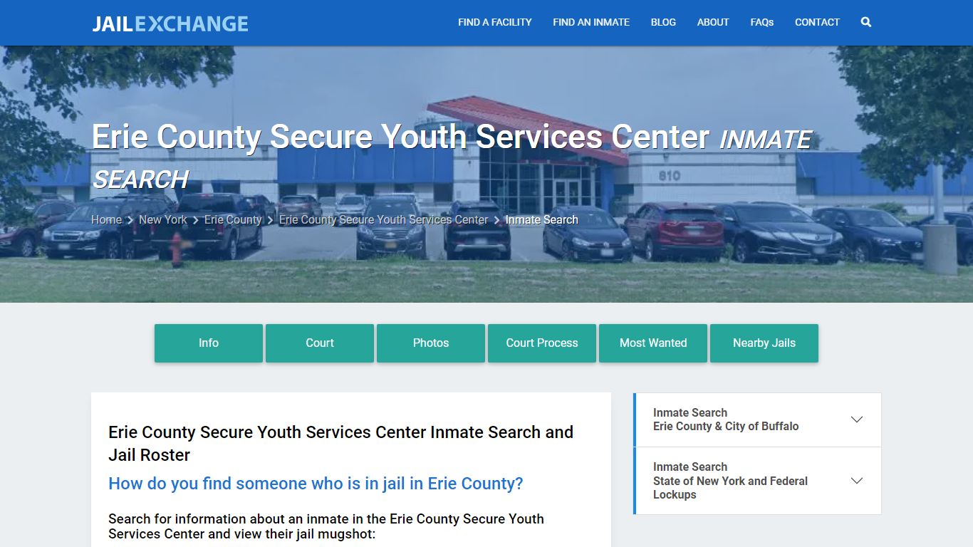 Erie County Secure Youth Services Center Inmate Search - Jail Exchange